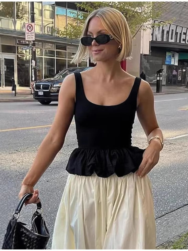 Graceful Allure: Elegant Pleated Backless Sleeveless Maxi Dress